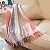MOTINI 100% Cotton Multi-Colored Throw Blankets, Herringbone Red Striped Soft Cozy Decorative Blankets with Tassels…