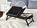 Espresso Wooden Lap Desk, Flip Top with Drawer, Foldable Legs for Laptop