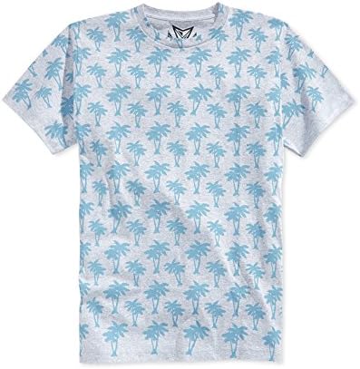 Univibe Men's Palm Tree Graphic-Print T-Shirt (Small, Heather Grey)