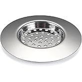 Kitchen Sink Drain Strainer, 3 inch Stainless Steel Sink Strainer Hair Catcher, Drain Strainer Stopper Filter Basket with Large Wide Rim for Kitchen Sink, Bathroom Bathtub, Shower Drains
