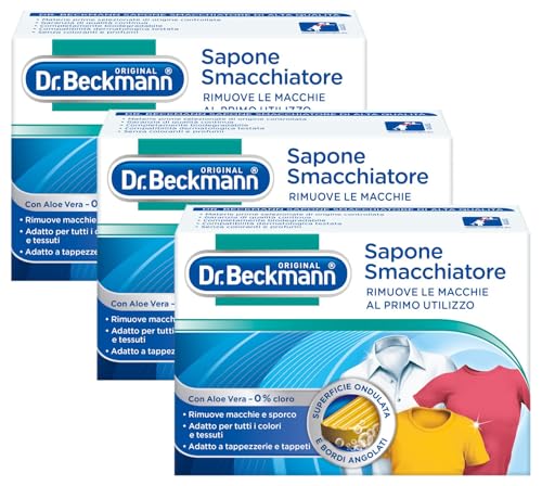 Dr. Beckmann Sapone Smacchiatore | Lo smacchiatore naturale di comprovata efficacia | Anche per tappezzeria e tappeti | Non contiene profumi né coloranti o sbiancanti | 100 g (Confezione da 3)