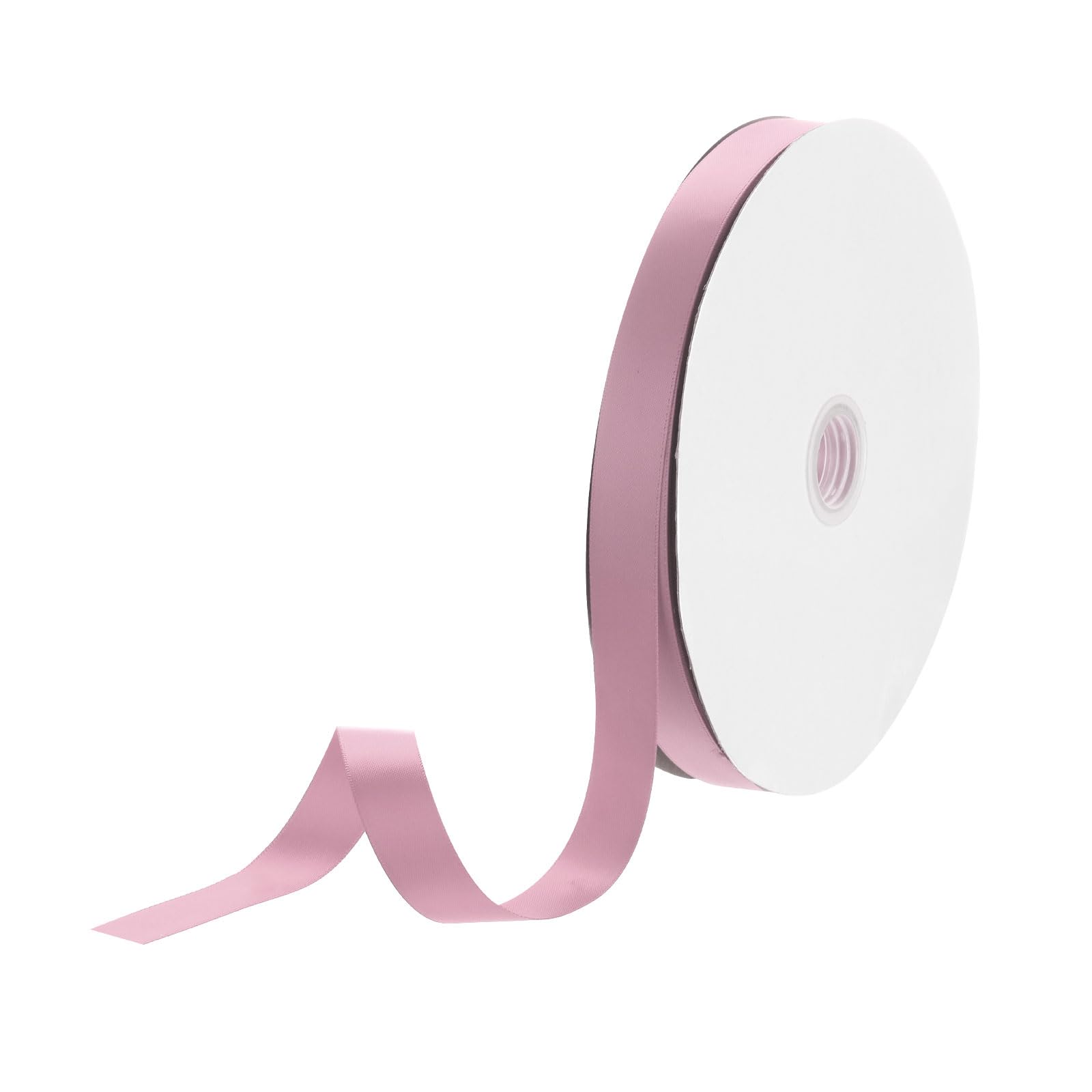 DMiotech 15mm Satin Ribbon 91m/300ft Thin Double Face Fabric Grosgrain Ribbon for Gift Wrapping Floral Hair Flower Bouquet, Dusty Pink