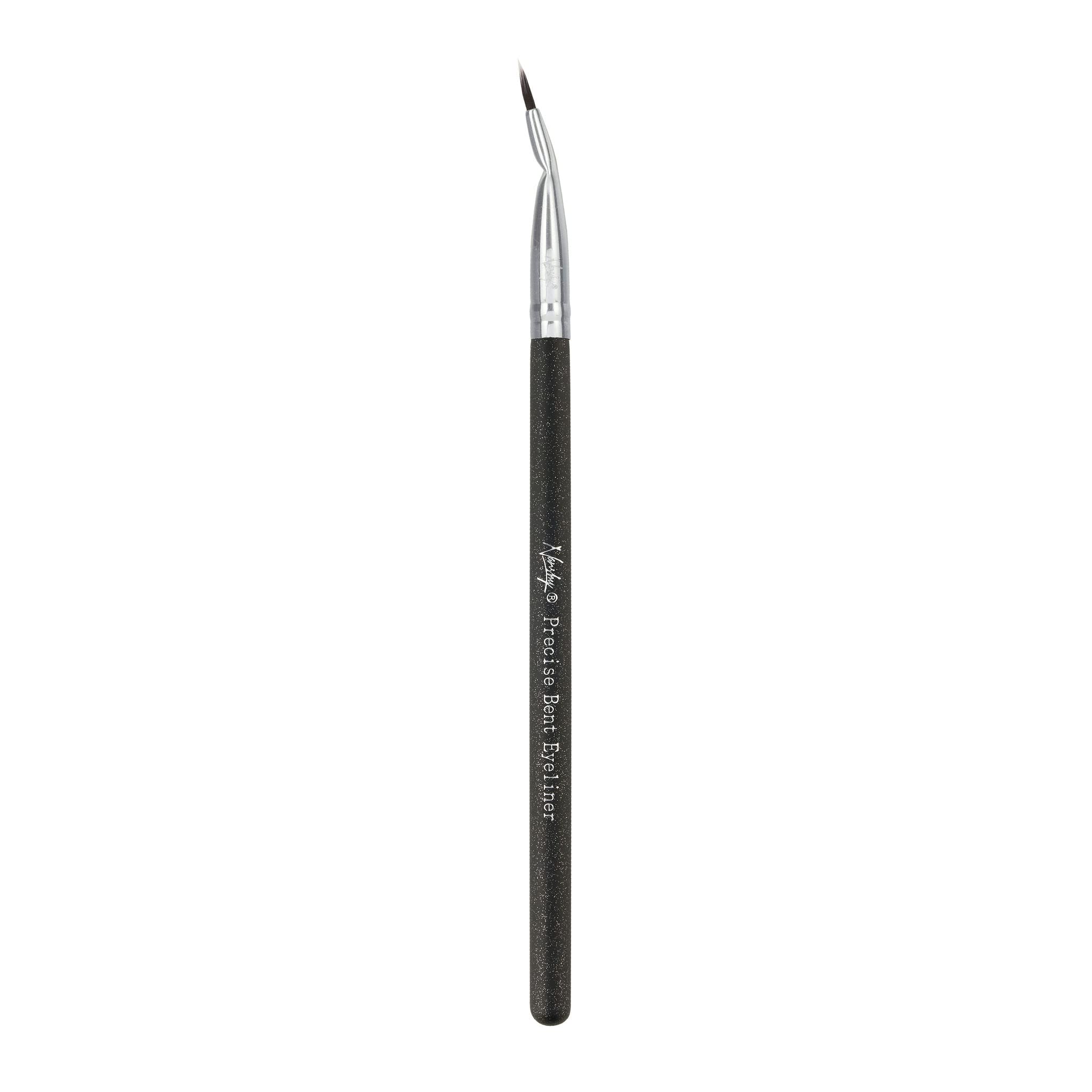 Nanshy Precise Bent Eyeliner Brush Thin Tip Angled Eyeliner Brush with Small Fine Point Tip for Dry or Gel Eyeliner Application - Angle Eye Makeup Brush Tool - Vegan & Cruelty-Free - Black