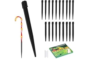 JORETLE 20PCS Replacement Stakes for Christmas Candy Cane Lights Outdoor,Plastic Light Stakes,Used to Maintain Candy Cane Pathway Lights,0.61X9 Inches(Black)