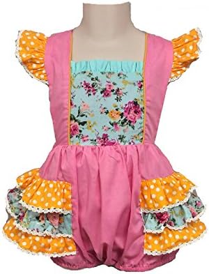 Vintage Floral Ruffle Butt Romper (9 months)