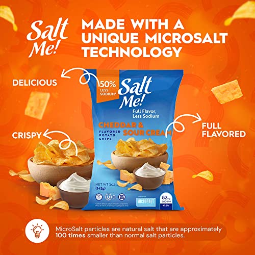 SaltMe! Better for You Potato Chips, 50 Less Sodium, Kosher, NonGMO