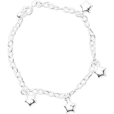 DHRUVS COLLECTION 925 Silver Star Charms Bracelet For Women