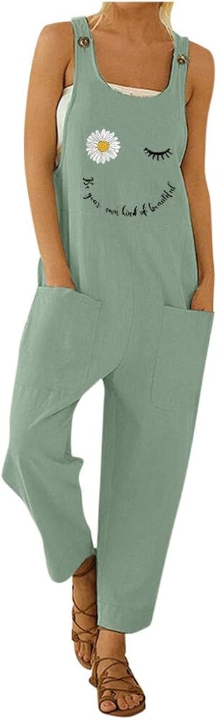 aihihe Overalls Jumpsuit for Women Casual Cropped Bib Pants Wide Leg Jumpsuits Rompers Overalls with Pockets: Clothing