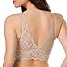 Smart & Sexy Women's Signature Lace Deep V Neck Wireless Bralette, Bralettes For Women With Support, Bralettes and Bralette Pack In the Buff M