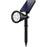 InnoGear 1 Solar Spot Lights Outdoor for Flag Pole Garden Yard, Cool White | Waterproof, Auto On/Off, Adjustable Brightness, 2 Installations, Tree, Uplights, Solar Powered Spotlight, Landscape Lighting