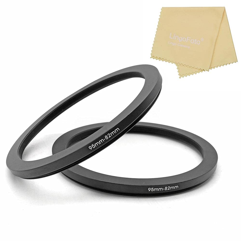 Photo 1 of 95 to 82mm Metal Step Rings, 95mm to 82mm Step Down Ring Filter Ring Adapter for 95mm Camera Lens & 82mm UV CPL ND Filters Hoods Caps LingoFoto