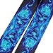 Kmise MI0287 Adjustable Soft Leather Thick Strap for Electric Acoustic Guitar Bass, Blue