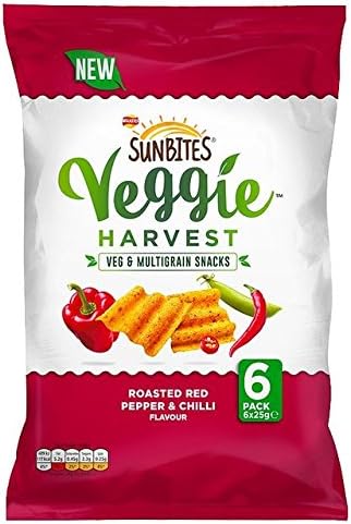 Sunbites Veggie Harvest Red Pepper & Chilli Snacks 25g x 6 per pack