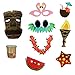 LeeSky 27pcs Luau Hawaiian Photo Booth Props Kit,Holiday Beach Pool Parties Summer Tropical Tiki Hawaii Birthdays Party Decoration Supplies