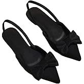 Verdusa Women's Bow Pointed Toe Flat Shoes Slingback Flats Dress Shoes