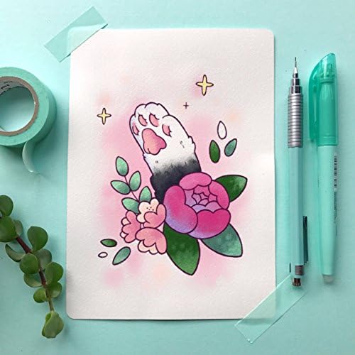 Toe Beans Cat Paw Tattoo Flash PRINT by Michelle Coffee