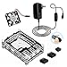 0o0Egg_X for Raspberry Pi 3 Model B+ Case with Fan Heatsink and 5V/3A Adapter with On/Off Switch Cable (9 Layers, Black)