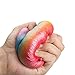 BeYumi Colorful Slow Rising Toy, Rainbow Strawberry Squishy Cream Scented Bread Decompression Squeeze Toys for Collection Gift, Decorative Props Large or Stress Relief, 1 Pack