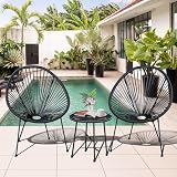 AOUXIN Acapulco 3-Piece Garden Furniture Set with Tempered Glass Table view 8