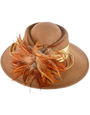 Women 100% Wool Bow Rhinestone Church Winter Wedding Party Hat