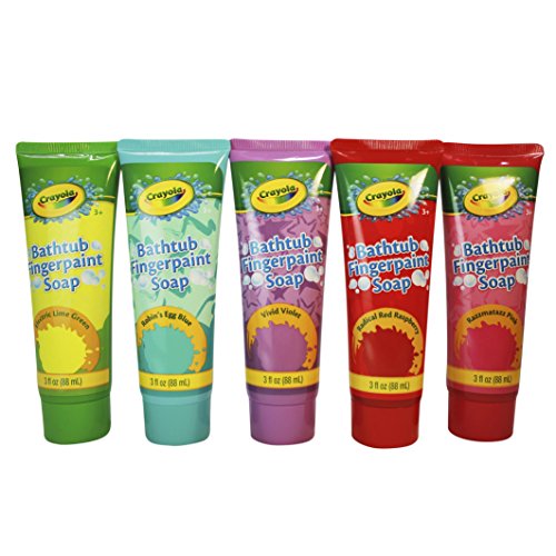 Crayola Bathtub Fingerpaint 5 Color Variety Pack, 3 Ounce Tubes (Razzmatazz Pink, Vivid Violet, Radical Red Raspberry, Robin's Egg Blue, Electric Lime Green)