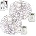 buways Fairy Lights, 2-Pack Battery Operated Waterproof Cool White 50 LED Fairy String Lights, 16.4ft Silver Wire Light with Remote Control for Christmas Parties, Garden, and Home Decoration primary