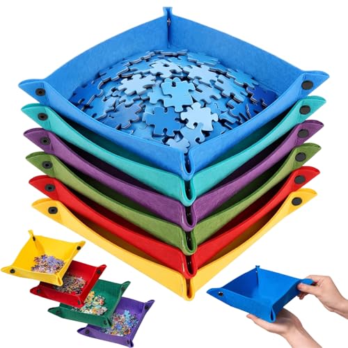 Separador de Pecas para Puzzle, GODREAM Kit de 10 Separador de Peças Quebra Cabeça, Material de Feltro, Dobrável, Portátil e Fácil de Guardar