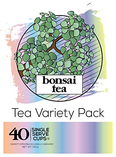 BONSAI TEA CO. VARIETY PACK, COMPATIBLE WITH K CUP BREWERS INCLUDING 2.0, 40 COUNT