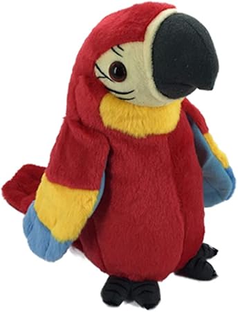 Amazon おしゃべり アニマル オウム レッド ぬいぐるみ 鳥 まねっこ ぬいぐるみ おもちゃ