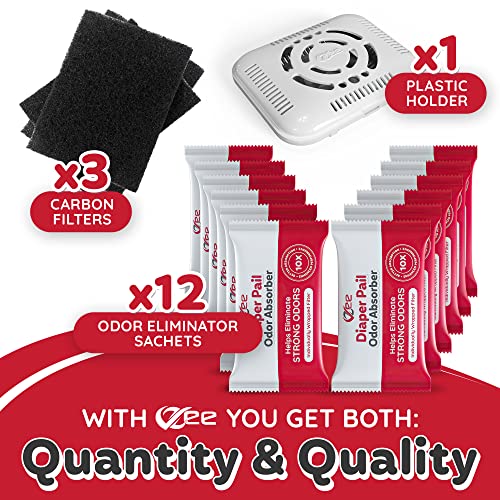 VZee Diaper Pail Deodorizer, Pack of 16, with Plastic Case, Compatible