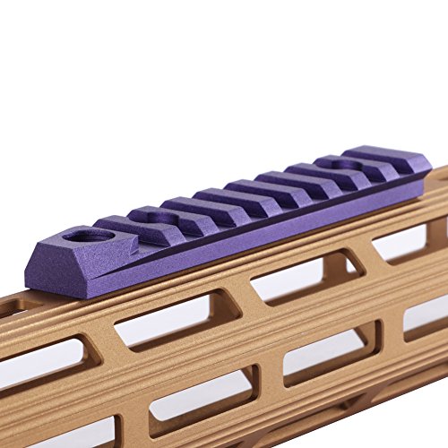 TuFok Mlok Picatinny Rail Adapter - Rifle Rail Attachment,Picatinny Rail Mount with 3/8" Sling Swivel Socket(for Two Point Sling)(9-Slot,Purple,Aluminum)