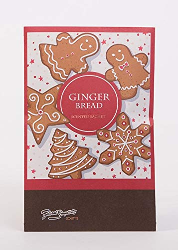 Simplicity Scents Gingerbread Scented Sachets Pack of 3, Fall & Winter - Long-Lasting Scented Bags, Home Fragrance, Air Freshener & Deodorizer for Closet, Room, Drawer, or Cars, Made in USA