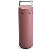 Fellow 20 oz Carter Carry Water Bottle - Leak-Proof Lid, Vacuum Insulated Stainless Steel Tumbler, Keeps Heat for 12 Hours/Stays Cold for 24 Hours, Stainless Steel Handle, Dishwasher Safe,Desert Rose