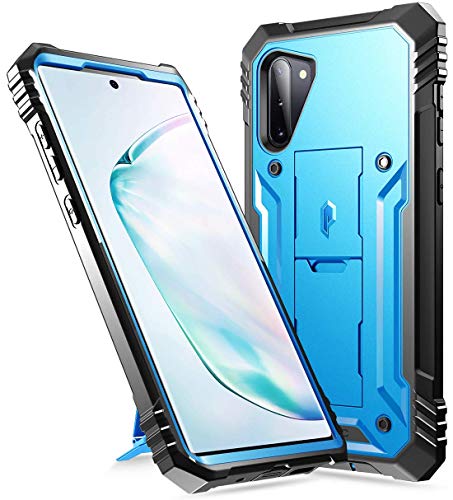 Galaxy Note 10 Rugged Case with Kickstand, Poetic Heavy Duty Military Grade Full Body Cover, Without Built-in-Screen Protector, Revolution Series, for Samsung Galaxy Note 10 (2019), Blue