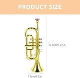 Toyvian Kids Trumpet Toy Golden Imitation Musical Instrument ABS 13.2" Early view 5