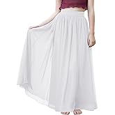 Noomlfish Kids Chiffon Pleated Long Skirts Boho Maxi Party Flower Girl Dress (5-12 Years)