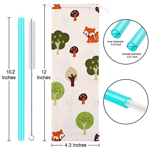 Extra breite 12 wiederverwendbare Smoothie-Strohhalme, ideal für Bubble Tee, Boba Tee und Milchshakes, 26 cm lang, 10… – Bild 3