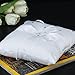 Bettli 1 X White Double Heart Rhinestone Ring Pillow Wedding Ring Bearer Cushion (White)