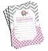50 Elephant Invitations - Pink (Large Size 5x7)