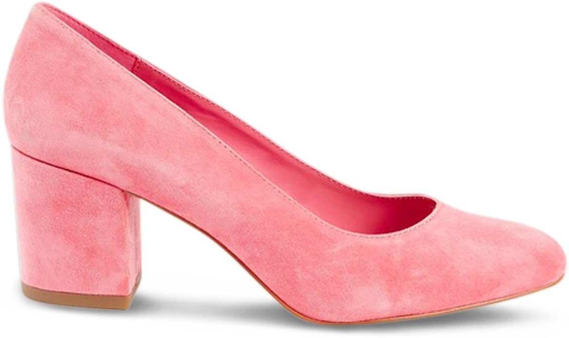 wide fit block heel court shoes