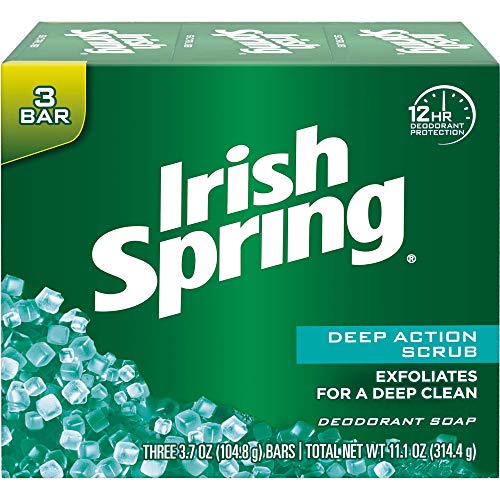 Irish Spring Deep Action Scrub bar soap 3 Count