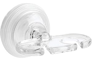 INTERDESIGN iDesign BPA-Free Plastic Bathroom Suction Toothbrush Holder - 2.75" x 2.25" x 2", Clear