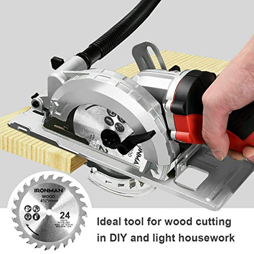 Mekas Solutions Electric Mini Circular Saw Handheld Cutting Tool Accessory Kit 3500 Rpm 5.8 Amp Tools for Wood Cutting - Thumbnail 5