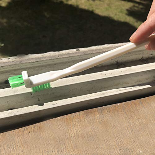 NewFerU Tiny Window Door Track Groove Gap Cleaning Scrub Brush Set Utility Deep Detail Scrubber Cleaner Tool with Thin Handles for Small Hole Corner Spaces of Bottle Caps,Grout,Tile,Keyboard (2)