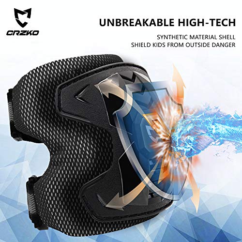 image for CRZKO Kids/Youth Protective Gear, Knee Pads and Elbow Pads with Wrist 