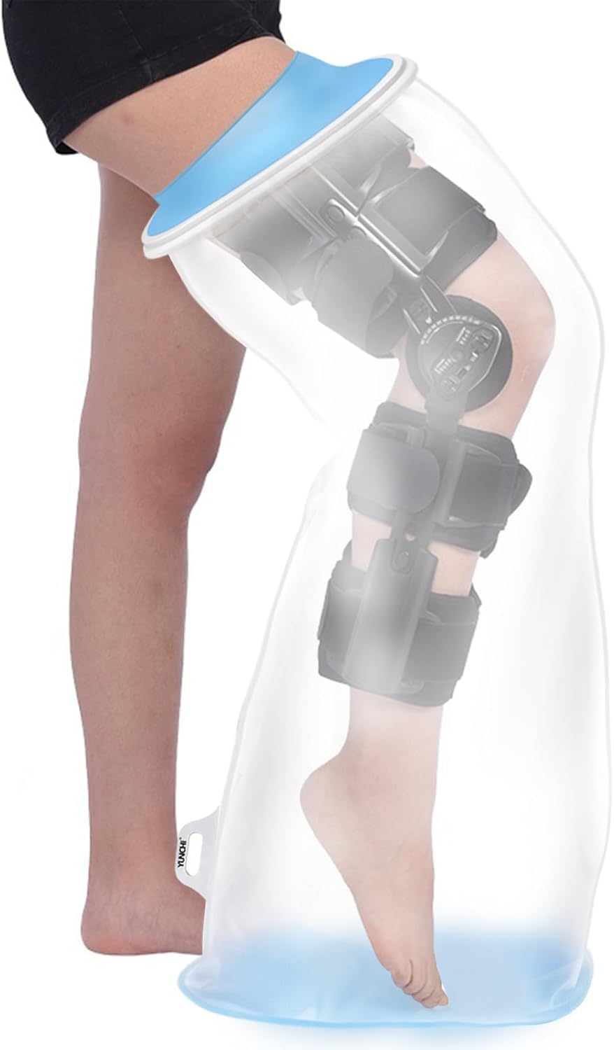 Photo 1 of YUNCHI Upgraded Extra Wide Full Leg Cast Cover for Shower after Knee Surgeries with Non-Slip Bottom for Leg Wounds, Bandage, Large Cast, Knee Immobilizer/Brace, Walking Boots, Reusable