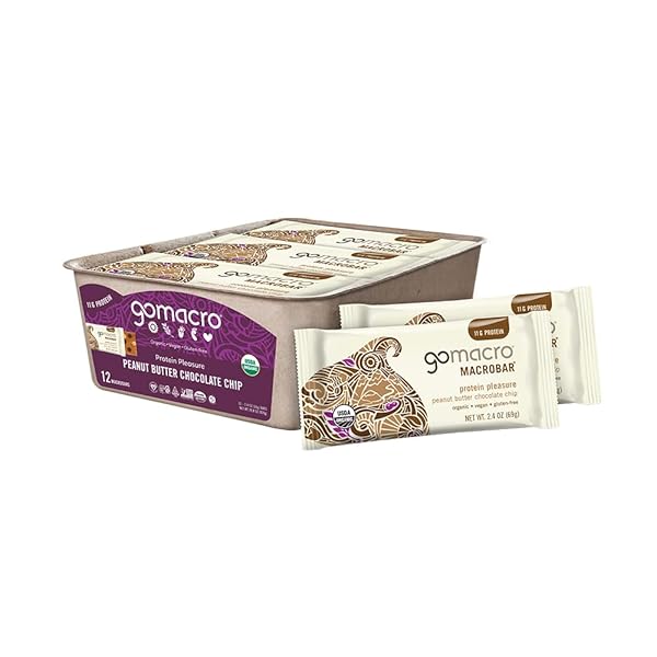GOMACRO MACROBAR ORGANIC VEGAN PROTEIN BARS – PEANUT...