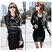 Artfasion Women's Faux Leather Jacket Ladies Girls Fashion Zip Up Motor Biker Jacket Coat (Black,XS to XXL)