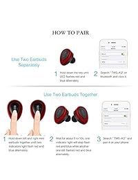 Vjjb auriculares Bluetooth, True TWS K2 Mini Twins estéreo inalámbrico auriculares, Mini cordfree Invisible auriculares Bluetooth 4.1 inalámbrico auriculares con estuche de carga portátil para iPhone Sumsung smartphones