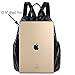 UTO Women Backpack Purse PU Washed Leather Large Capacity Ladies Rucksack Shoulder Bag Black